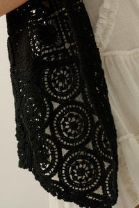 Find Your Bliss Crochet Open-Front Vest - ShopPromesa