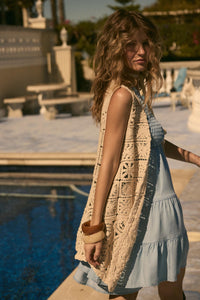 Find Your Bliss Crochet Open-Front Vest - ShopPromesa