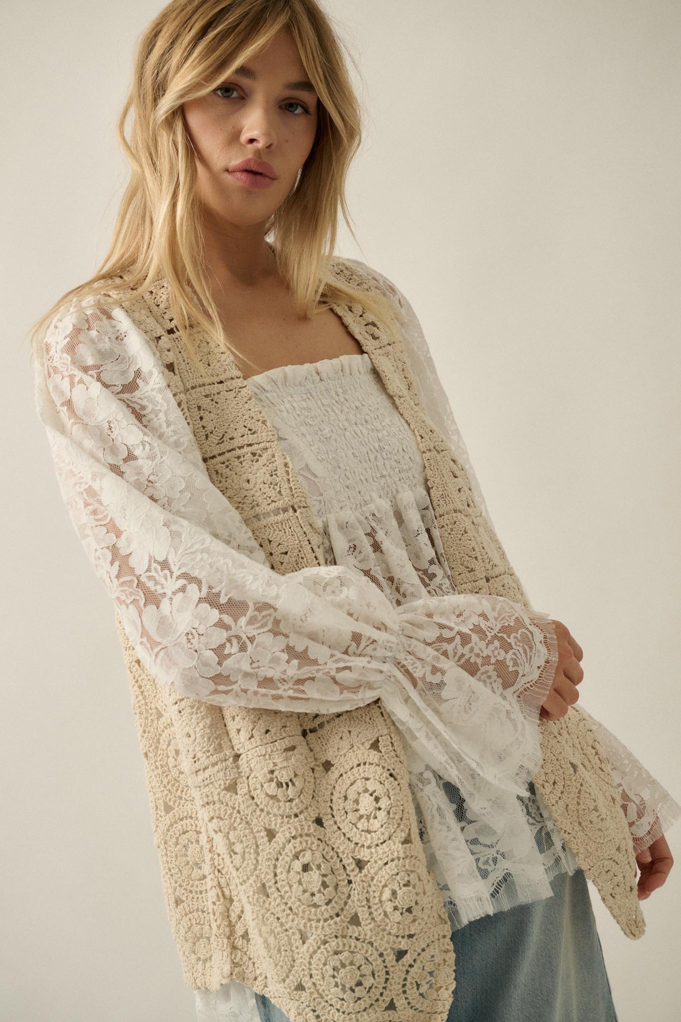 Find Your Bliss Crochet Open-Front Vest - ShopPromesa