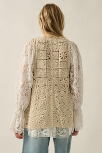 Find Your Bliss Crochet Open-Front Vest - ShopPromesa