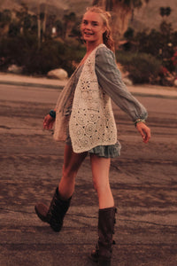 Find Your Bliss Crochet Open-Front Vest - ShopPromesa