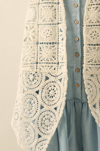 Find Your Bliss Crochet Open-Front Vest - ShopPromesa