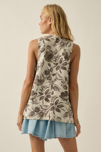 Blooming Days Floral-Print Snap-Front Vest - ShopPromesa