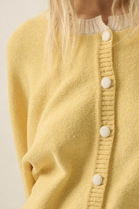 Ready or Not Contrast Knit Bubble-Sleeve Cardigan - ShopPromesa