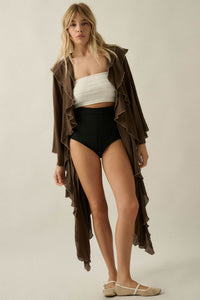 Lavish Living Open-Front Ruffle Kimono Robe - ShopPromesa