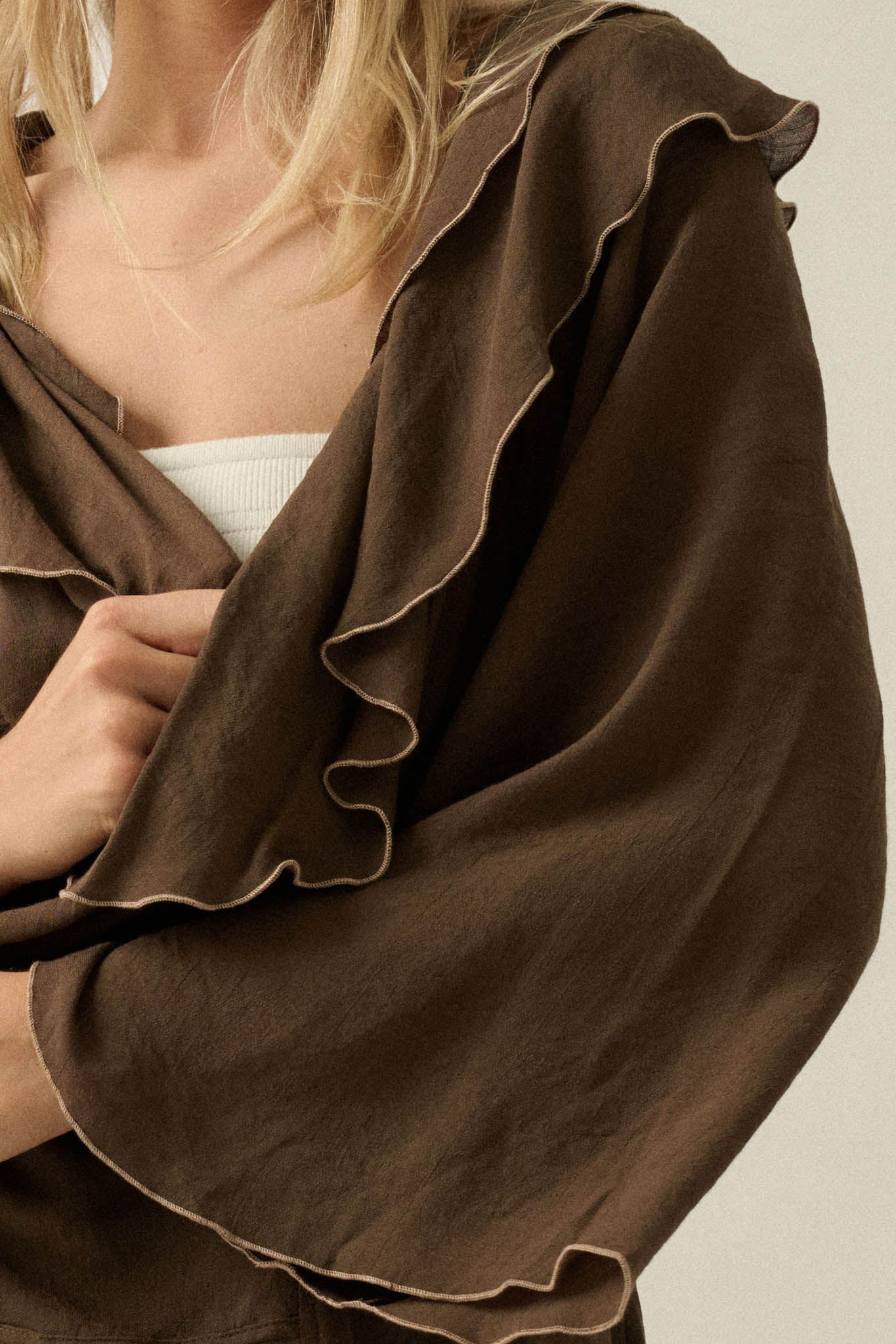 Lavish Living Open-Front Ruffle Kimono Robe - ShopPromesa