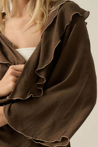 Lavish Living Open-Front Ruffle Kimono Robe - ShopPromesa