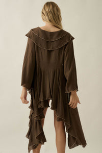 Lavish Living Open-Front Ruffle Kimono Robe - ShopPromesa
