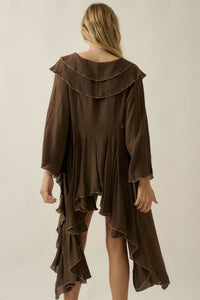Lavish Living Open-Front Ruffle Kimono Robe - ShopPromesa