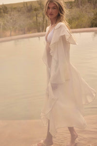 Lavish Living Open-Front Ruffle Kimono Robe - ShopPromesa