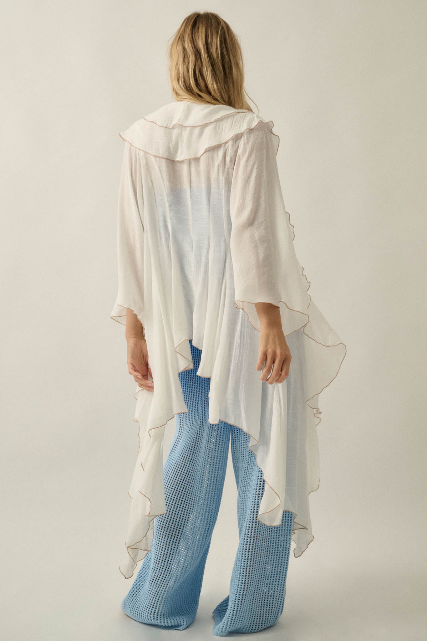 Lavish Living Open-Front Ruffle Kimono Robe - ShopPromesa