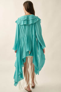 Lavish Living Open-Front Ruffle Kimono Robe - ShopPromesa