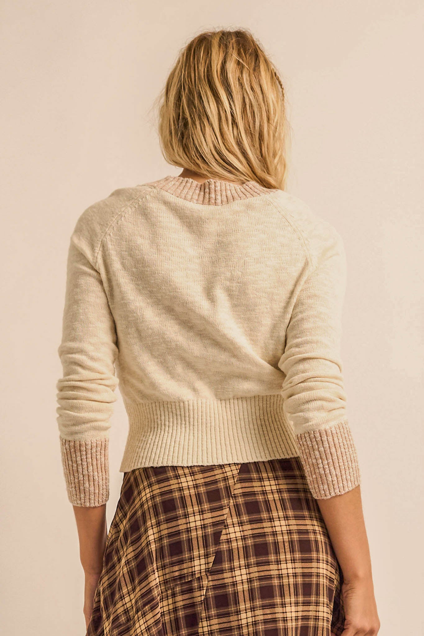 Good Faith Contrast Slub-Knit Cropped Cardigan - ShopPromesa