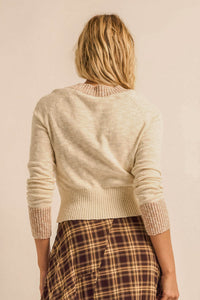 Good Faith Contrast Slub-Knit Cropped Cardigan - ShopPromesa
