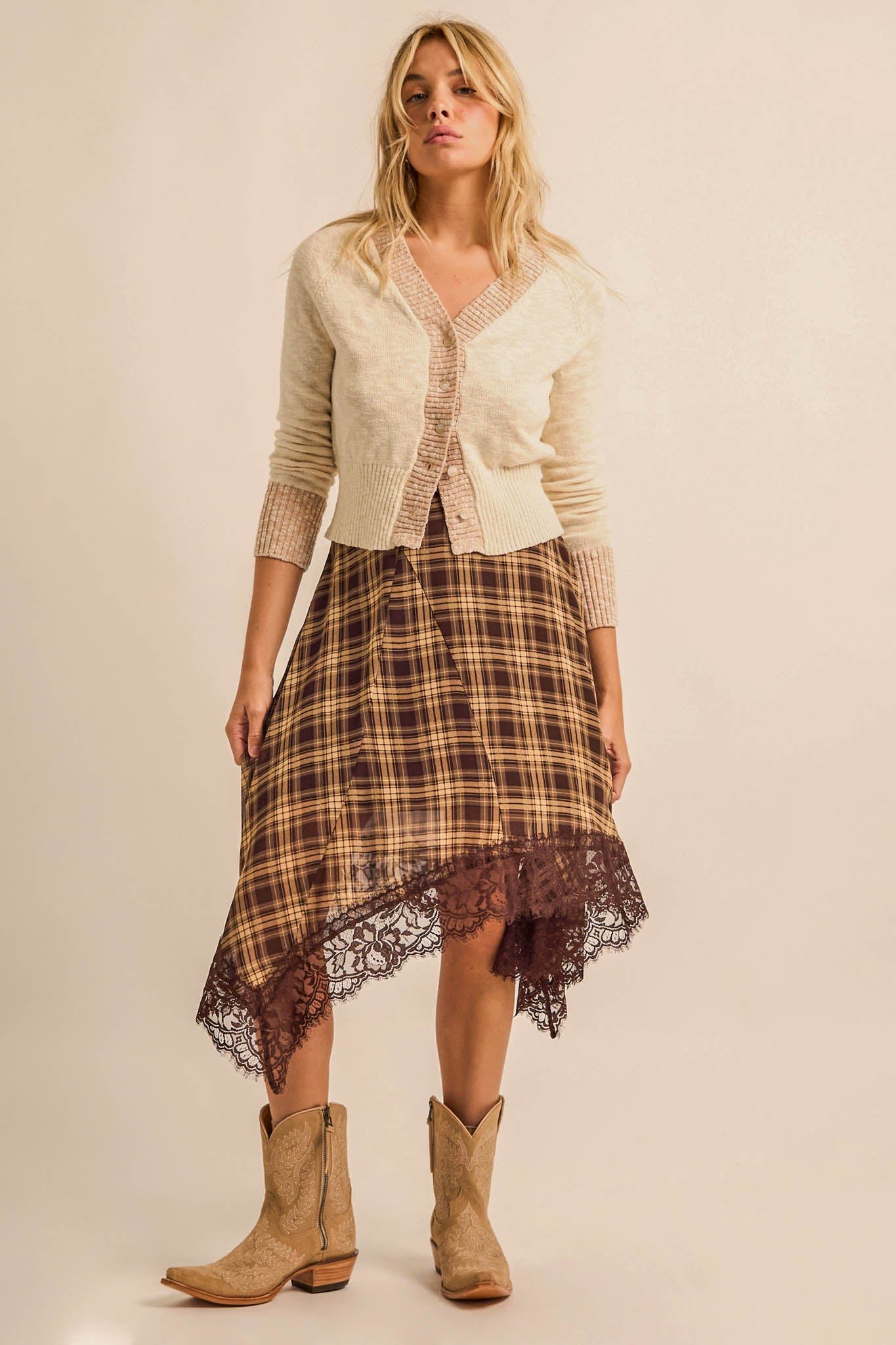 Good Faith Contrast Slub-Knit Cropped Cardigan - ShopPromesa