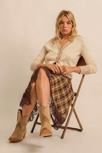 Good Faith Contrast Slub-Knit Cropped Cardigan - ShopPromesa