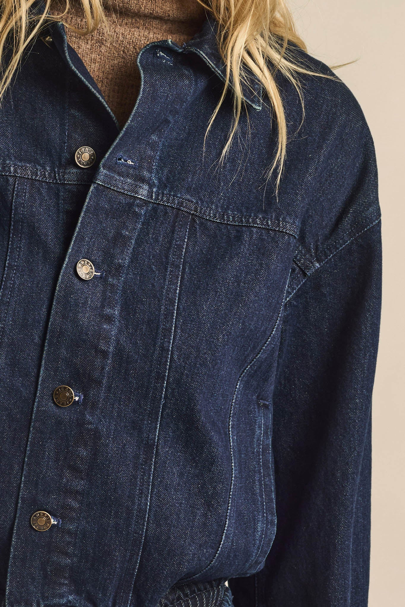 Shades of Blue Ruffle Peplum Pocket Denim Jacket - ShopPromesa
