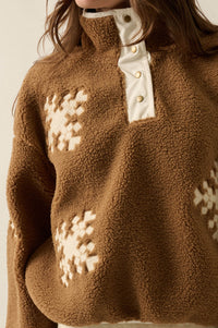 Snow Day Embroidered Fleece Pullover Jacket - ShopPromesa