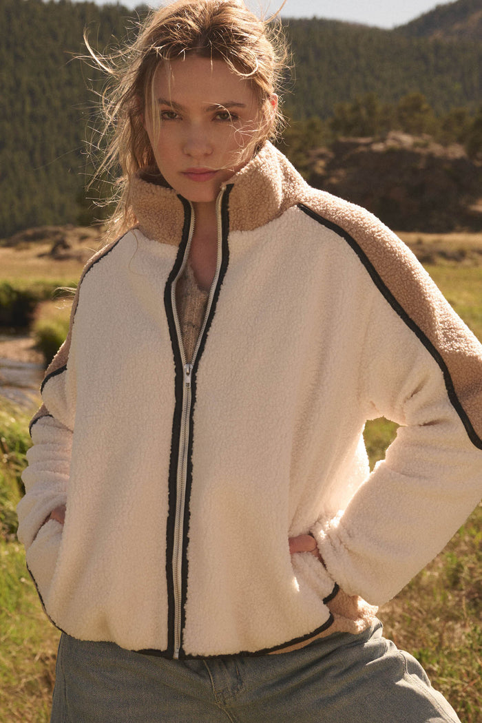 Twice as Nice Colorblock Sherpa Fleece Jacket - ShopPromesa