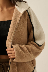Twice as Nice Colorblock Sherpa Fleece Jacket - ShopPromesa