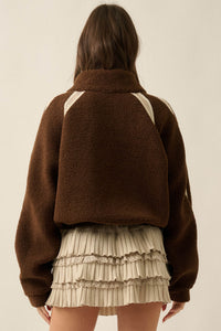 Warm Hug Fleece Crochet-Trim Half-Zip Pullover Jacket - ShopPromesa