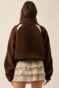 Warm Hug Fleece Crochet-Trim Half-Zip Pullover Jacket - ShopPromesa