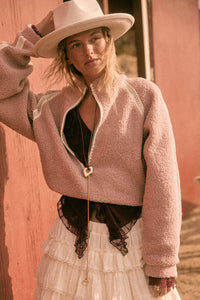 Warm Hug Fleece Crochet-Trim Half-Zip Pullover Jacket - ShopPromesa