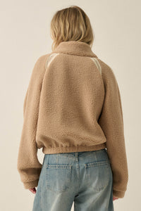 Warm Hug Fleece Crochet-Trim Half-Zip Pullover Jacket - ShopPromesa