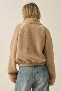 Warm Hug Fleece Crochet-Trim Half-Zip Pullover Jacket - ShopPromesa