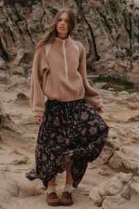 Warm Hug Fleece Crochet-Trim Half-Zip Pullover Jacket - ShopPromesa