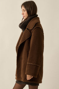 Bit of Fluff Fleece Exposed-Seam Asymmetric Jacket - ShopPromesa