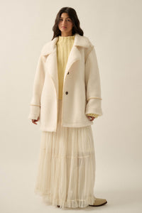 Bit of Fluff Fleece Exposed-Seam Asymmetric Jacket - ShopPromesa