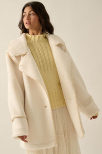 Bit of Fluff Fleece Exposed-Seam Asymmetric Jacket - ShopPromesa