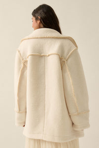 Bit of Fluff Fleece Exposed-Seam Asymmetric Jacket - ShopPromesa