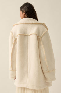Bit of Fluff Fleece Exposed-Seam Asymmetric Jacket - ShopPromesa