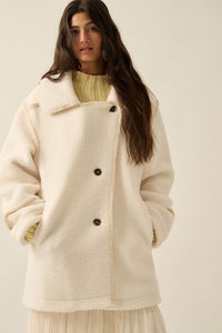 Bit of Fluff Fleece Exposed-Seam Asymmetric Jacket - ShopPromesa