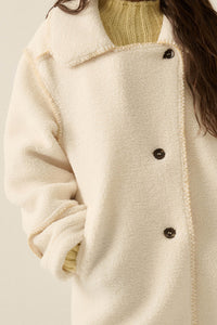 Bit of Fluff Fleece Exposed-Seam Asymmetric Jacket - ShopPromesa