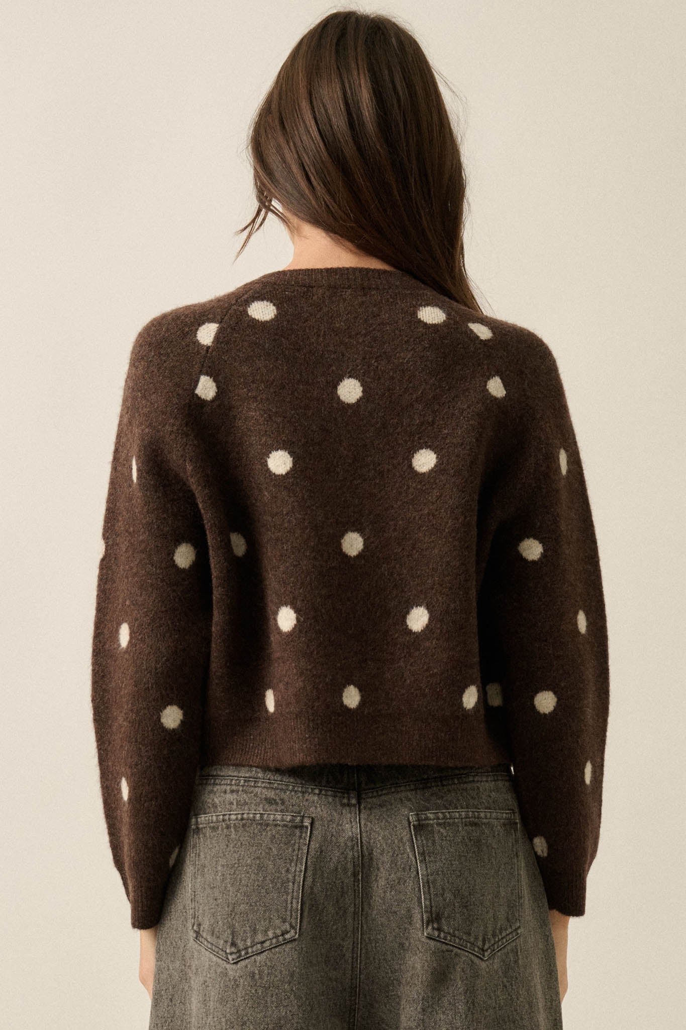 On the Spot Polka Dot Button-Front Cropped Cardigan - ShopPromesa