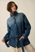 Autumn Skies Ombre Denim High-Collar Belted Jacket - ShopPromesa
