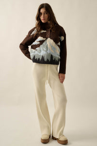 Lookout Peak Quarter-Snap Landscape Sweater - ShopPromesa
