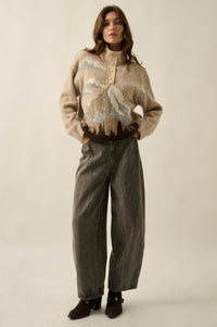 Lookout Peak Quarter-Snap Landscape Sweater - ShopPromesa