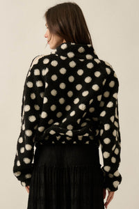 Right Spot Polka Dot Fleece Half-Zip Pullover Jacket - ShopPromesa