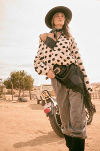 Right Spot Polka Dot Fleece Half-Zip Pullover Jacket - ShopPromesa