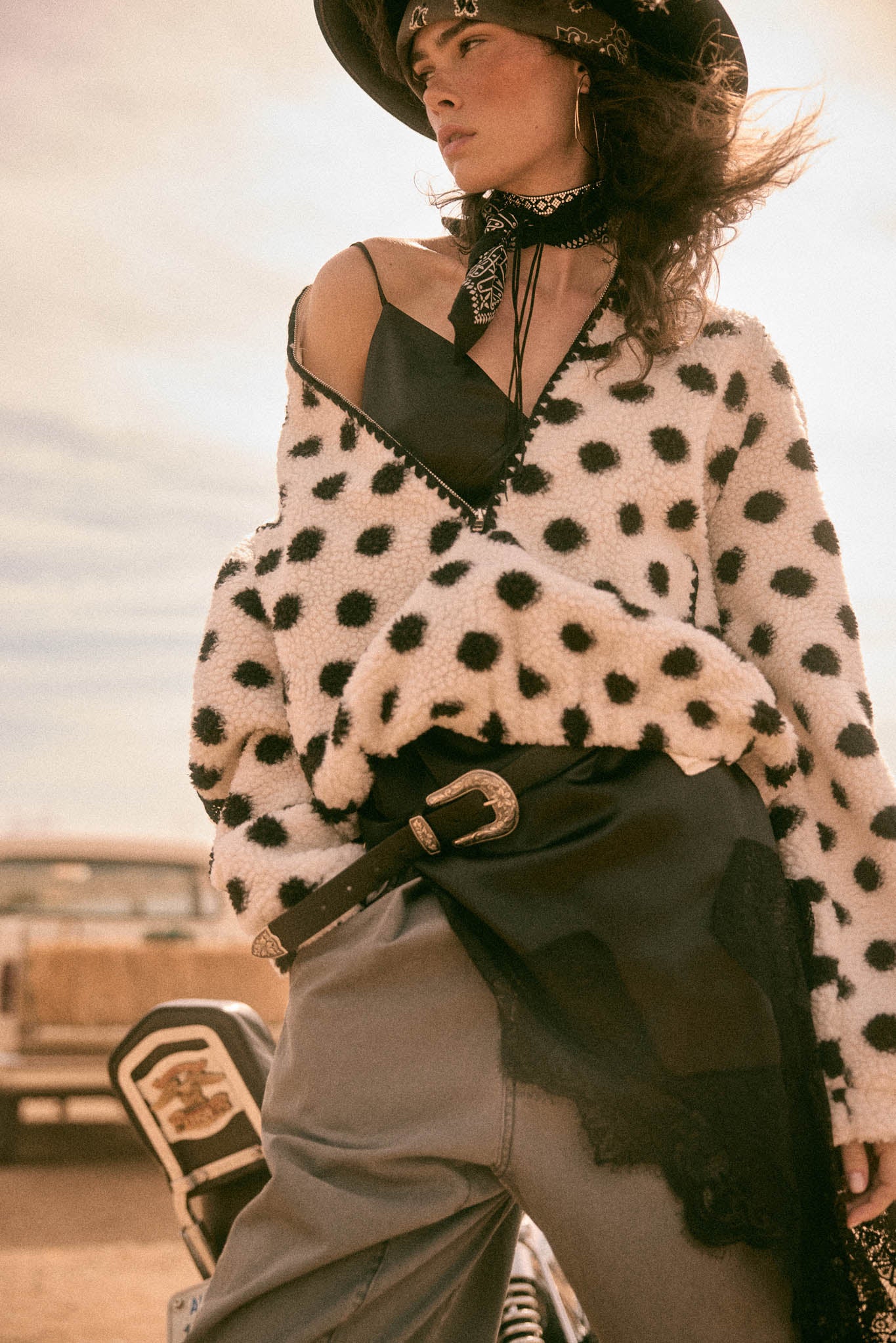 Right Spot Polka Dot Fleece Half-Zip Pullover Jacket - ShopPromesa