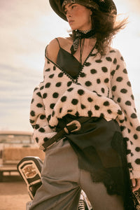Right Spot Polka Dot Fleece Half-Zip Pullover Jacket - ShopPromesa
