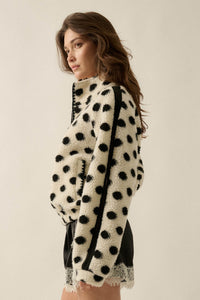 Right Spot Polka Dot Fleece Half-Zip Pullover Jacket - ShopPromesa