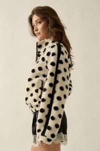 Right Spot Polka Dot Fleece Half-Zip Pullover Jacket - ShopPromesa
