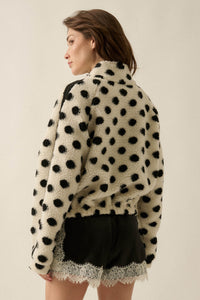 Right Spot Polka Dot Fleece Half-Zip Pullover Jacket - ShopPromesa