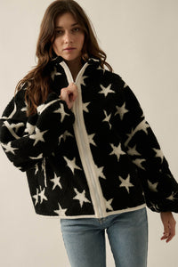 Midwinter Nights Star-Print Fleece Zip-Up Jacket - ShopPromesa