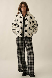 Midwinter Nights Star-Print Fleece Zip-Up Jacket - ShopPromesa